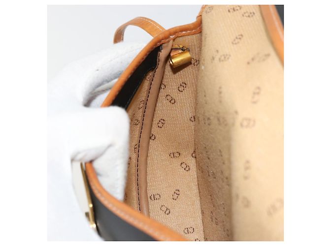 Borsa a tracolla Christian Dior in tela rivestita nero e oro Auth BA12423 D'oro - vista 20