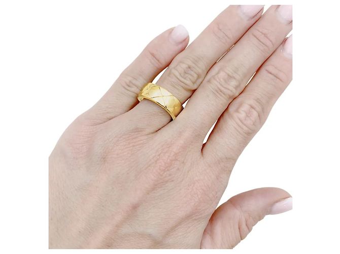 Anello Chanel, "Matelassé", oro giallo. - vista 5