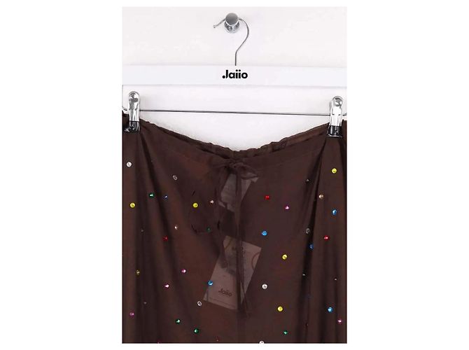 Autre Marque Pantalones anchos marrones Castaño - vista 2