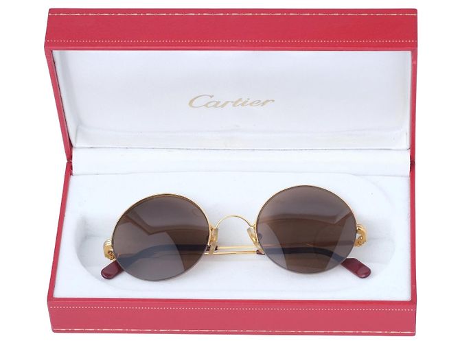 Occhiali da sole Cartier Vintage Mayfair Round Half Frame Gold D'oro - vista 10