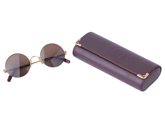 Occhiali da sole Cartier Vintage Mayfair Round Half Frame Gold D'oro - vista 11