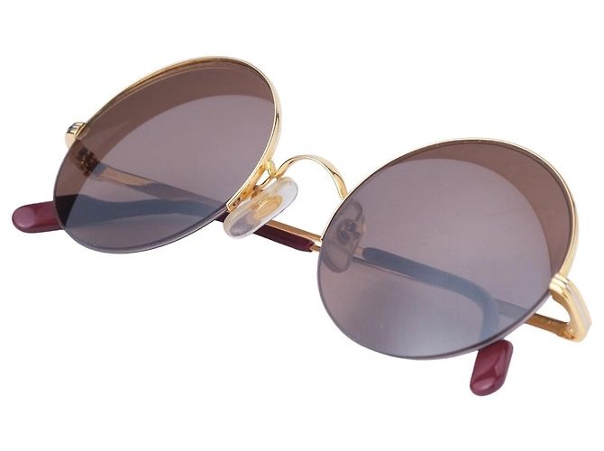 Occhiali da sole Cartier Vintage Mayfair Round Half Frame Gold D'oro - vista 2