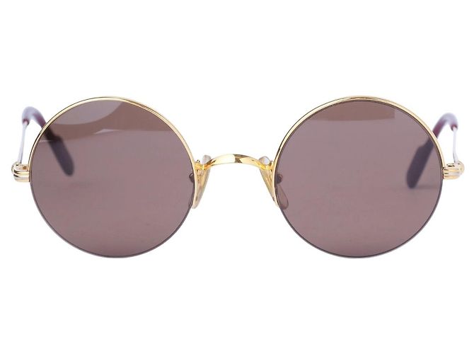 Occhiali da sole Cartier Vintage Mayfair Round Half Frame Gold D'oro - vista 3