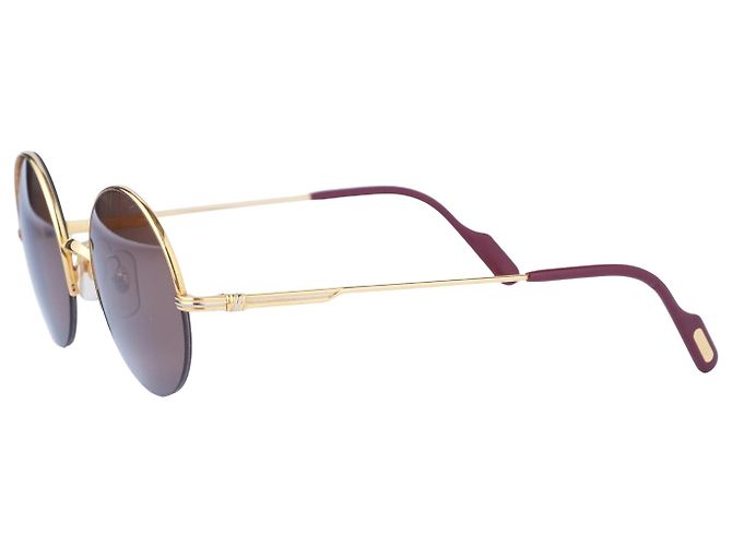 Occhiali da sole Cartier Vintage Mayfair Round Half Frame Gold D'oro - vista 4