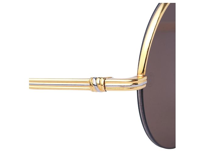 Occhiali da sole Cartier Vintage Mayfair Round Half Frame Gold D'oro - vista 5