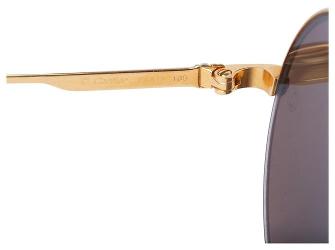 Occhiali da sole Cartier Vintage Mayfair Round Half Frame Gold D'oro - vista 6