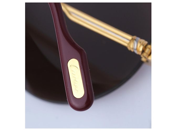 Occhiali da sole Cartier Vintage Mayfair Round Half Frame Gold D'oro - vista 7