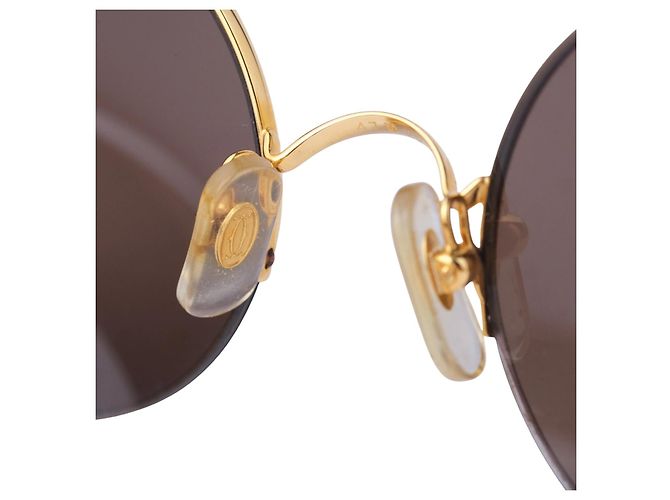 Occhiali da sole Cartier Vintage Mayfair Round Half Frame Gold D'oro - vista 9