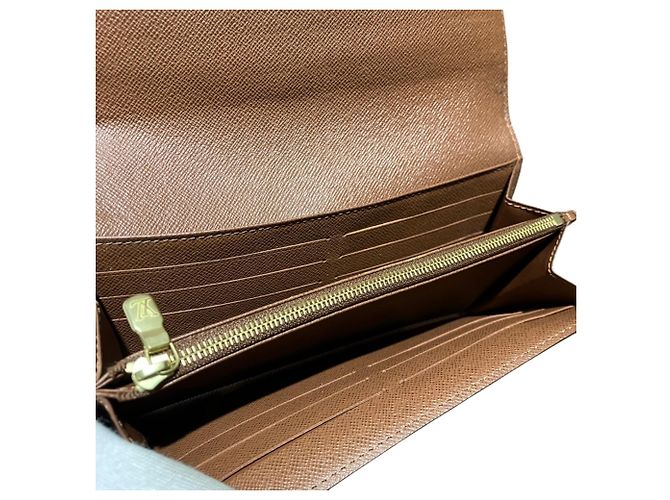 Cartera Sarah Long Louis Vuitton Castaño - vista 3