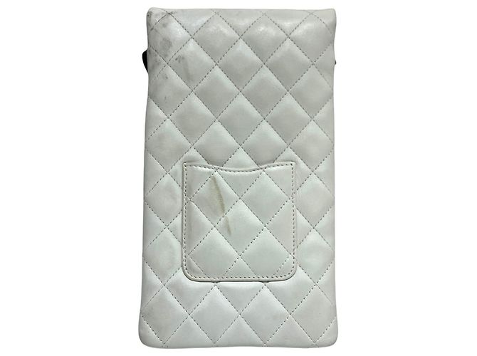 Borsa a tracolla Chanel Cambon Line in agnello Bianco - vista 2