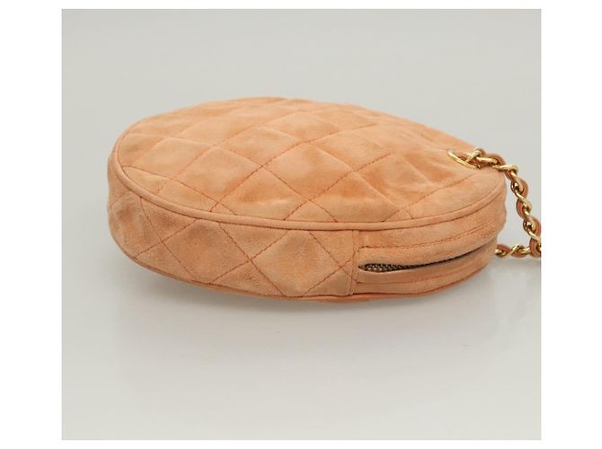 Chanel Vintage Clutch aus Wildleder Orange - Ansicht 3