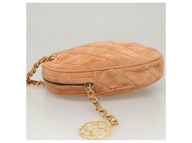 Chanel Vintage Clutch aus Wildleder Orange - Ansicht 4