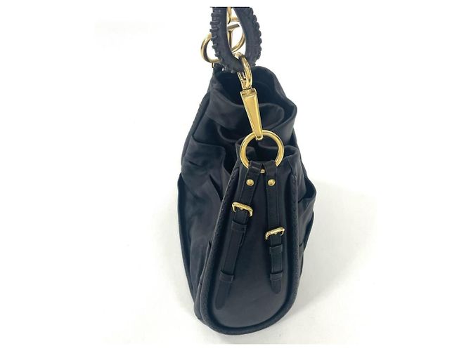 Borsa a tracolla in pelle nera Christian Dior Nero - vista 2