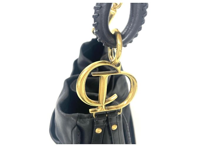 Borsa a tracolla in pelle nera Christian Dior Nero - vista 5