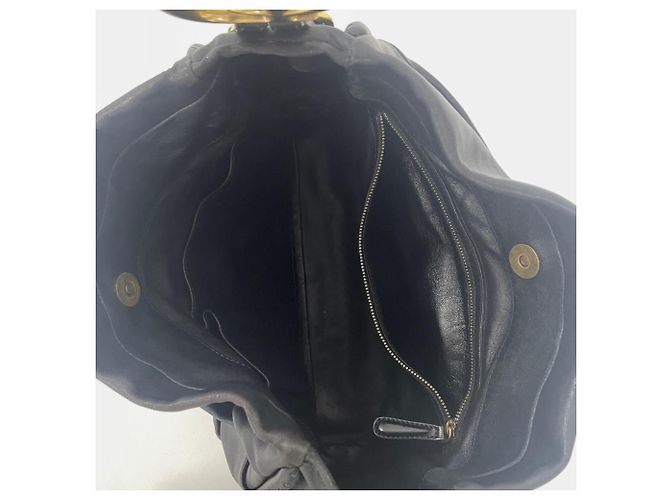 Borsa a tracolla in pelle nera Christian Dior Nero - vista 7
