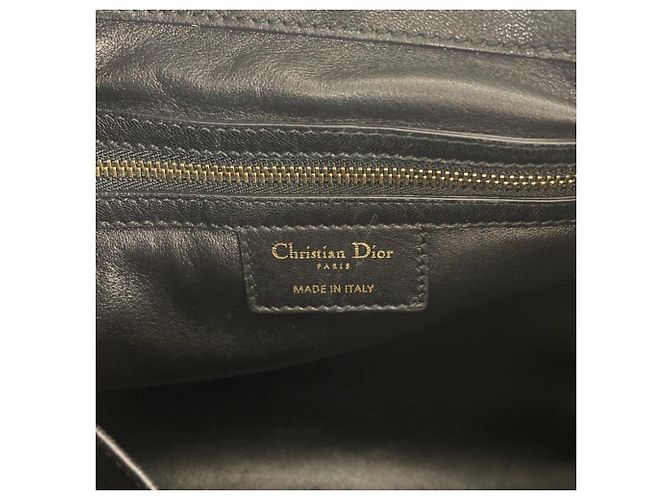 Borsa a tracolla in pelle nera Christian Dior Nero - vista 8