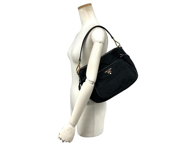 Prada Nylon Schultertasche Schwarz - Ansicht 6