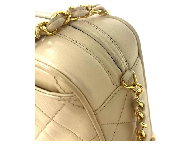 Borsa a Spalla Chanel Matelassé Chain Beige - vista 4