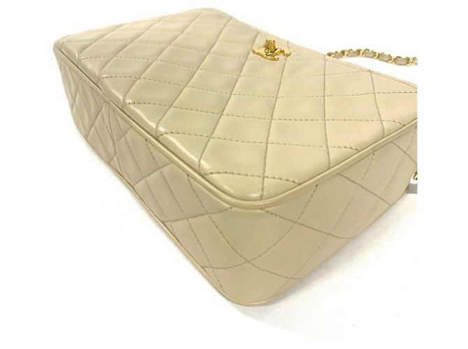 Borsa a Spalla Chanel Matelassé Chain Beige - vista 8