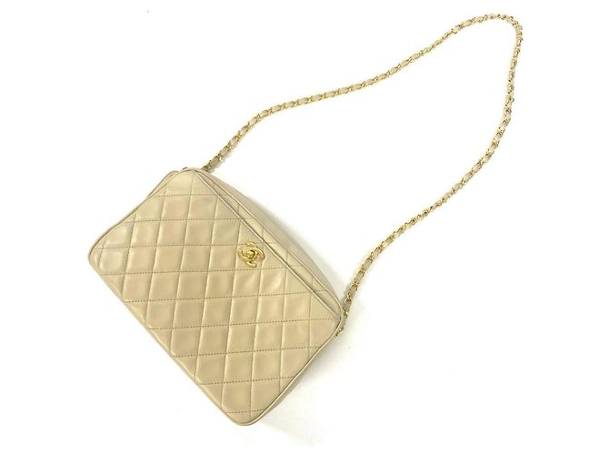 Borsa a Spalla Chanel Matelassé Chain Beige - vista 9