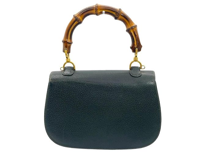 Borsa Gucci Bamboo in pelle verde - vista 2