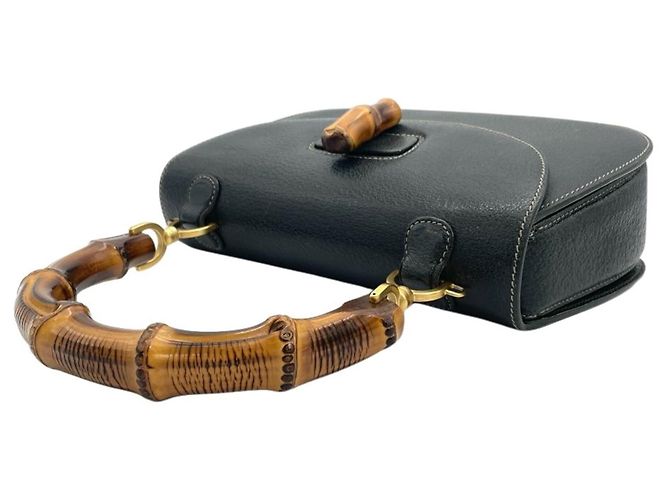 Borsa Gucci Bamboo in pelle verde - vista 3
