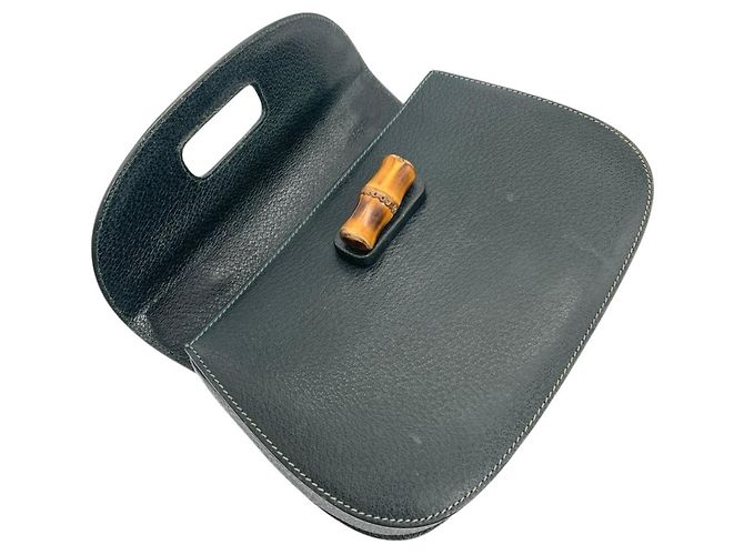 Borsa Gucci Bamboo in pelle verde - vista 5