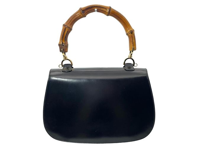 Borsa Gucci Bamboo in pelle nera Nero - vista 2