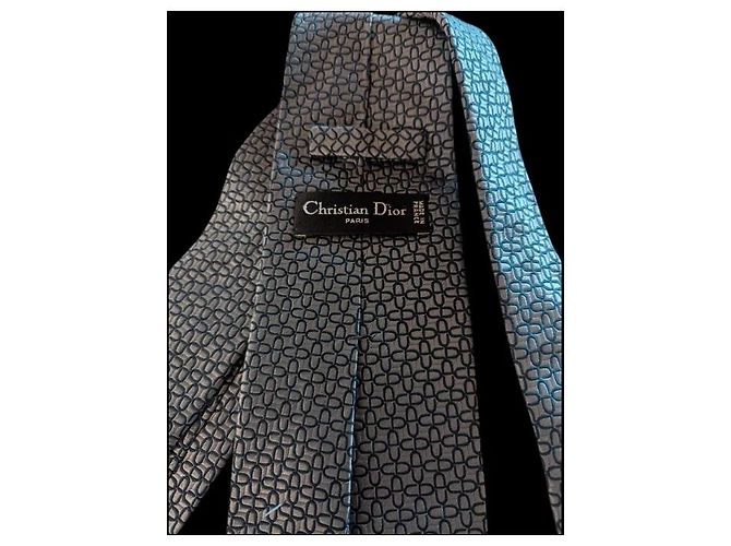 Cravatta in seta monogramma Christian Dior Paris - vista 3