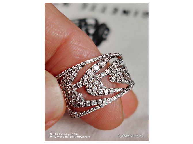 Anello Ginette NY Foglia di Palma in oro rosa e diamanti Argento - vista 4