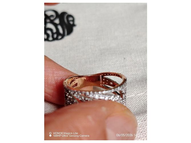 Anello Ginette NY Foglia di Palma in oro rosa e diamanti Argento - vista 5