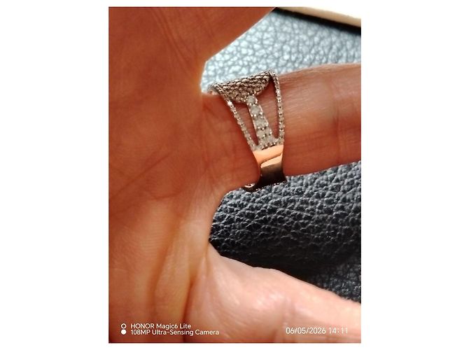 Anello Ginette NY Foglia di Palma in oro rosa e diamanti Argento - vista 6