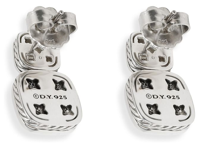 David Yurman Chiclet Ohrringe aus Sterlingsilber mit Topas und Diamant - Ansicht 2