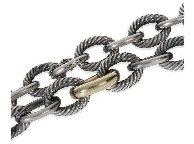 Collana David Yurman a maglie ovali in oro giallo 14K e argento sterling 1/5 - vista 2