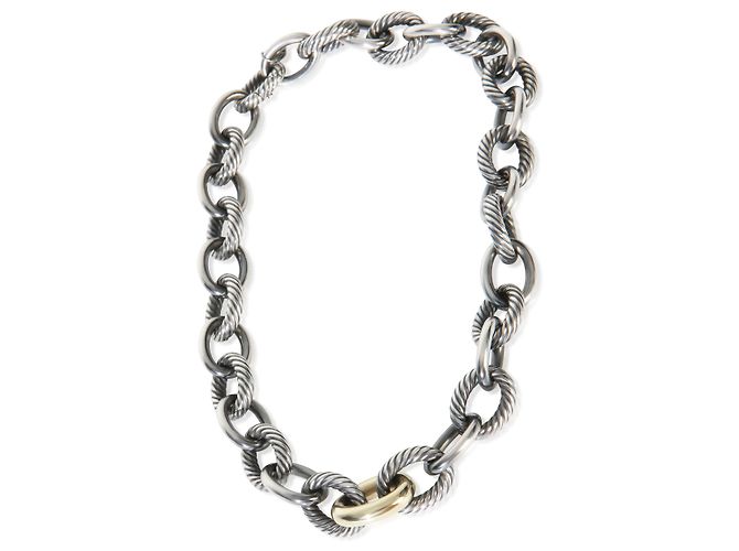 Collana David Yurman a maglie ovali in oro giallo 14K e argento sterling 1/5 - vista 3