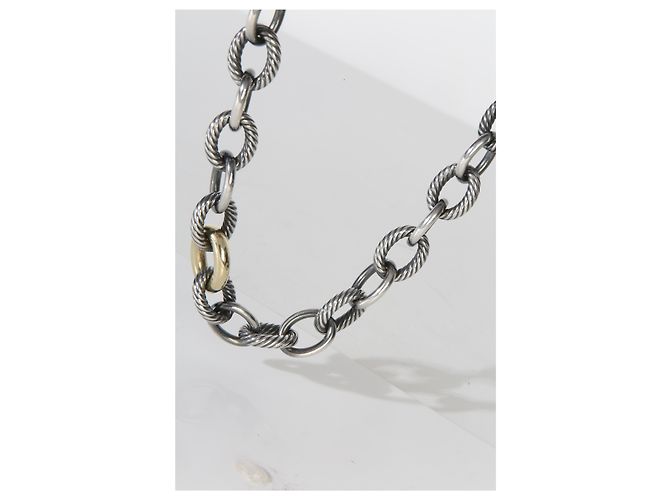 Collana David Yurman a maglie ovali in oro giallo 14K e argento sterling 1/5 - vista 4