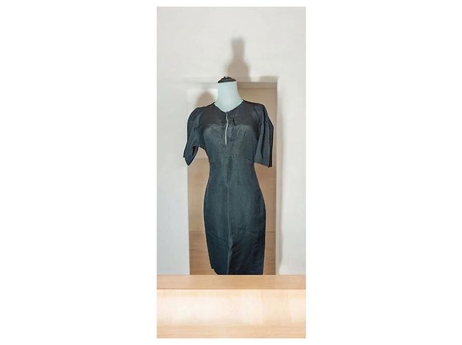 Prada schwarzes Leinenkleid - Ansicht 7