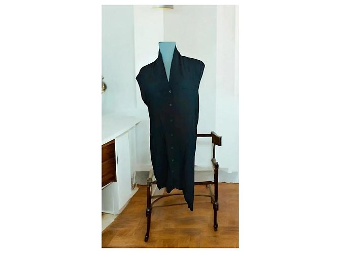 Helmut Lang Minimalistisches Schwarzes Kleid - Ansicht 6