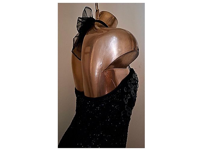 Marvel by La Perla Vintage Abendkleid Schwarz - Ansicht 11