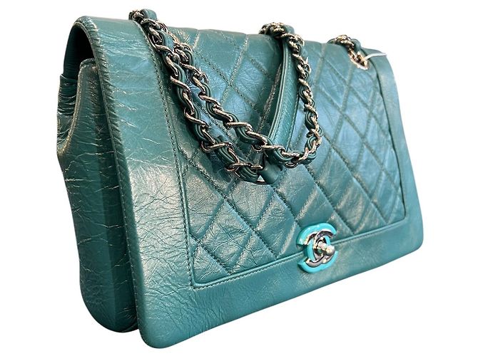 Borsa Vintage Chanel Crumpled Calfskin Bi-Quilted Full Flap 2018 - vista 2