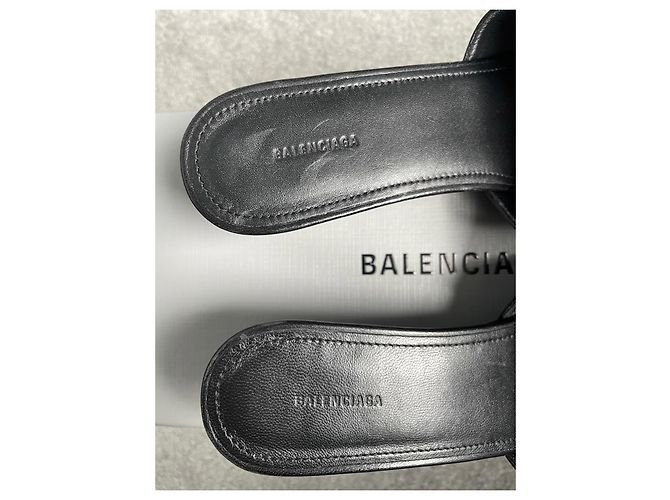 Balenciaga BB Sandali in Pelle Nera Nero - vista 7