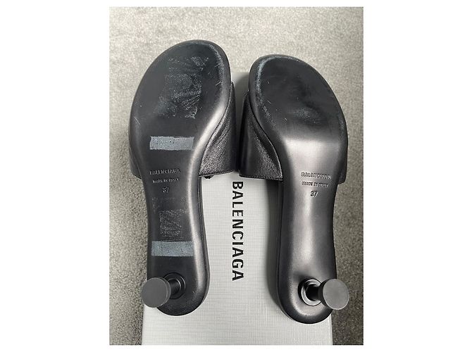 Balenciaga BB Sandali in Pelle Nera Nero - vista 9