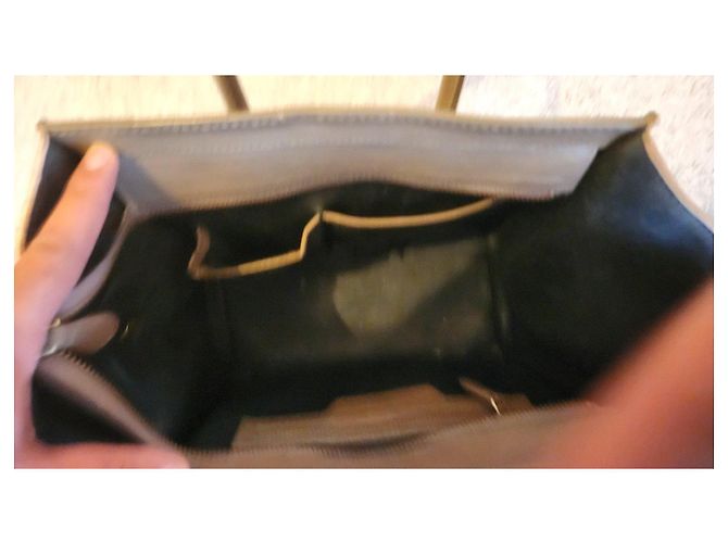 Céline Celine Luggage Nano Handtasche aus bicolor Leder Braun Beige - Ansicht 5