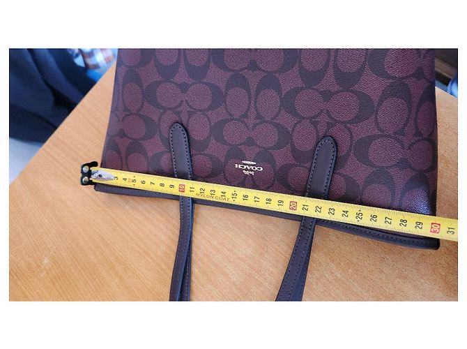 Coach Borsa Tote Signature Monogram - Bordeaux Bordò Marrone scuro - vista 4