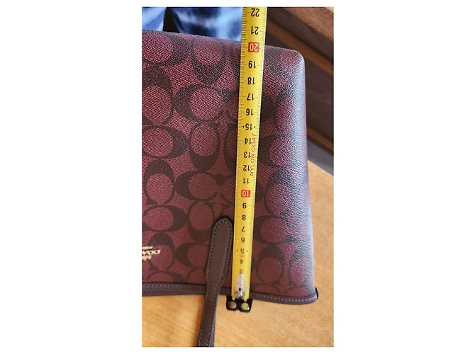 Coach Borsa Tote Signature Monogram - Bordeaux Bordò Marrone scuro - vista 7