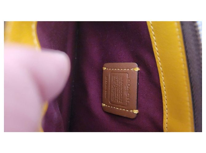 Coach Signature Monogram Crossbody Bag - Brown/Yellow - view 3
