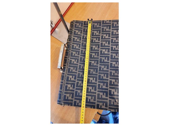 Borsa a tracolla Fendi Zucca Monogramma Marrone Nero - vista 3