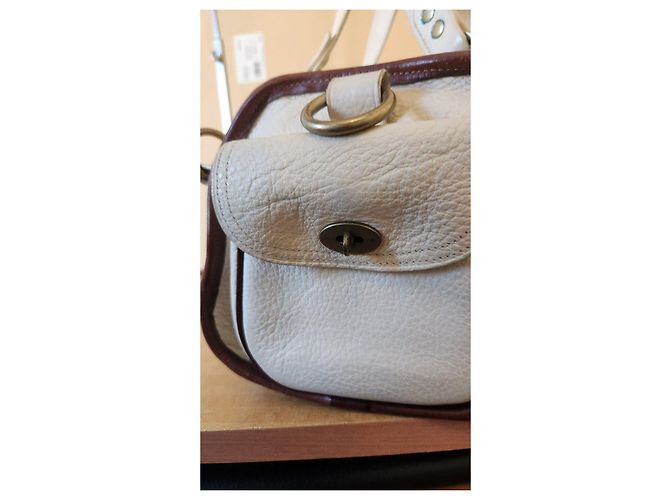 Borsa Mulberry in pelle bianca e marrone Bianco - vista 3
