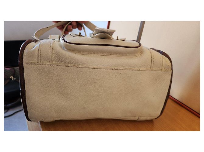 Borsa Mulberry in pelle bianca e marrone Bianco - vista 4
