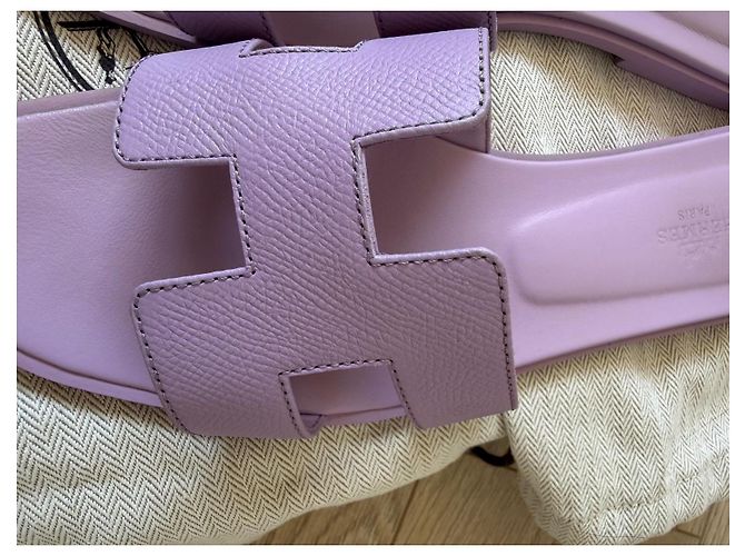 Sandali Hermès Oran in pelle Epsom - Ametista Lavanda - vista 4